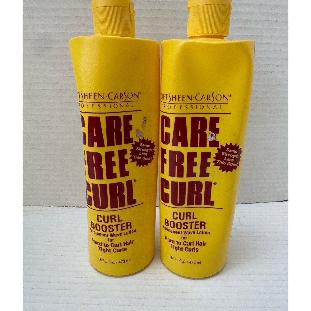 Lot of 2 SoftSheen-Carson Care Free Curl Booster Permanent Wave Lotion 15.5 Oz.